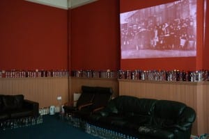 The bottle installation in the Green Room